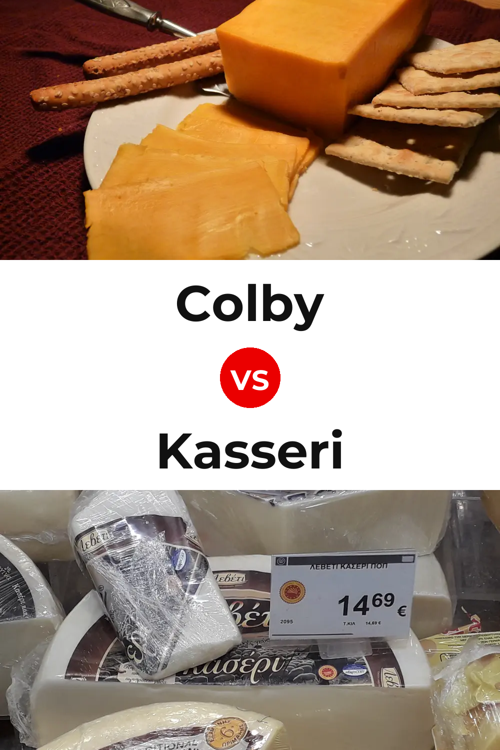 Colby Cheese vs Kasseri Cheese Pinterest comparison