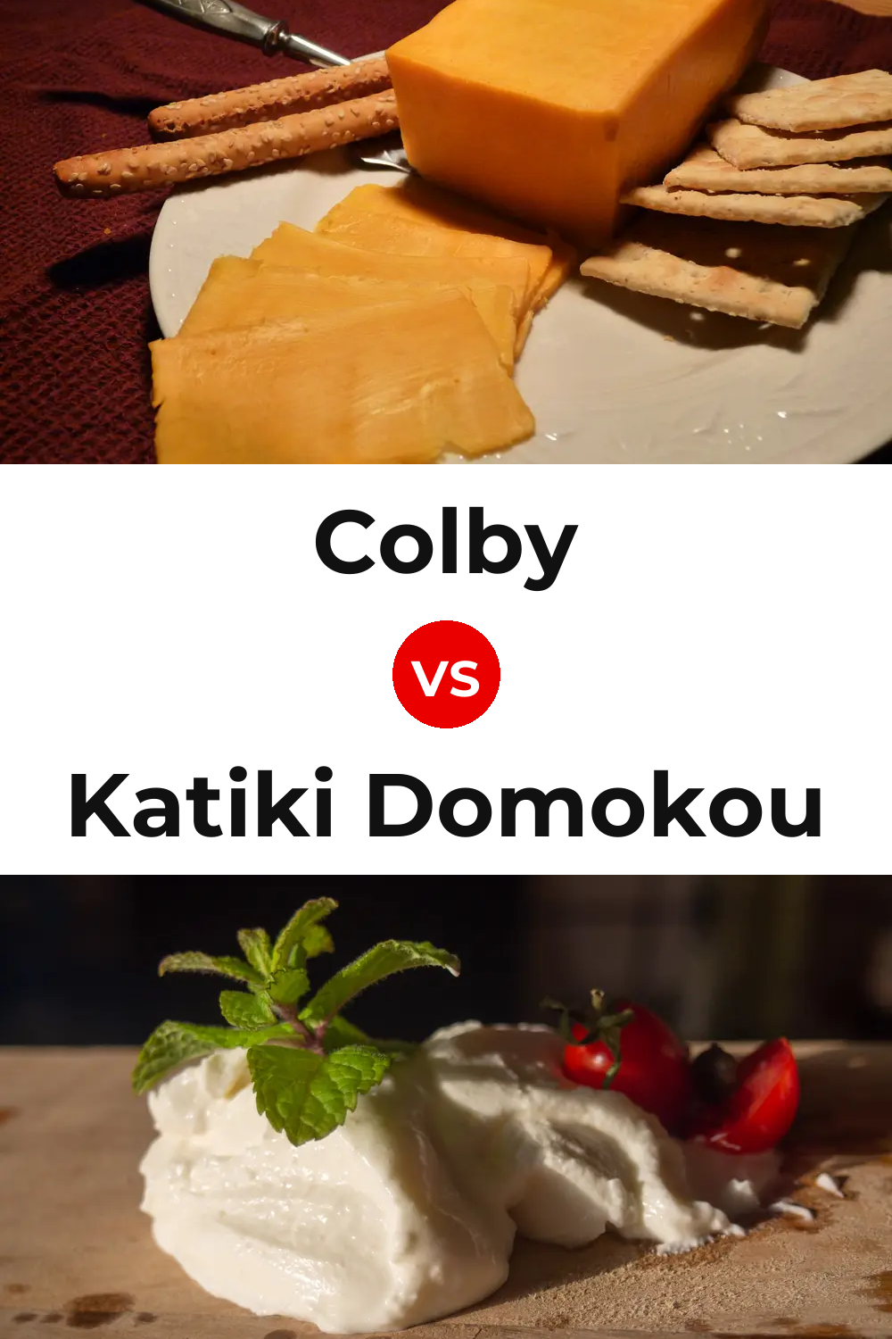 Colby Cheese vs Katiki Domokou Cheese Pinterest comparison