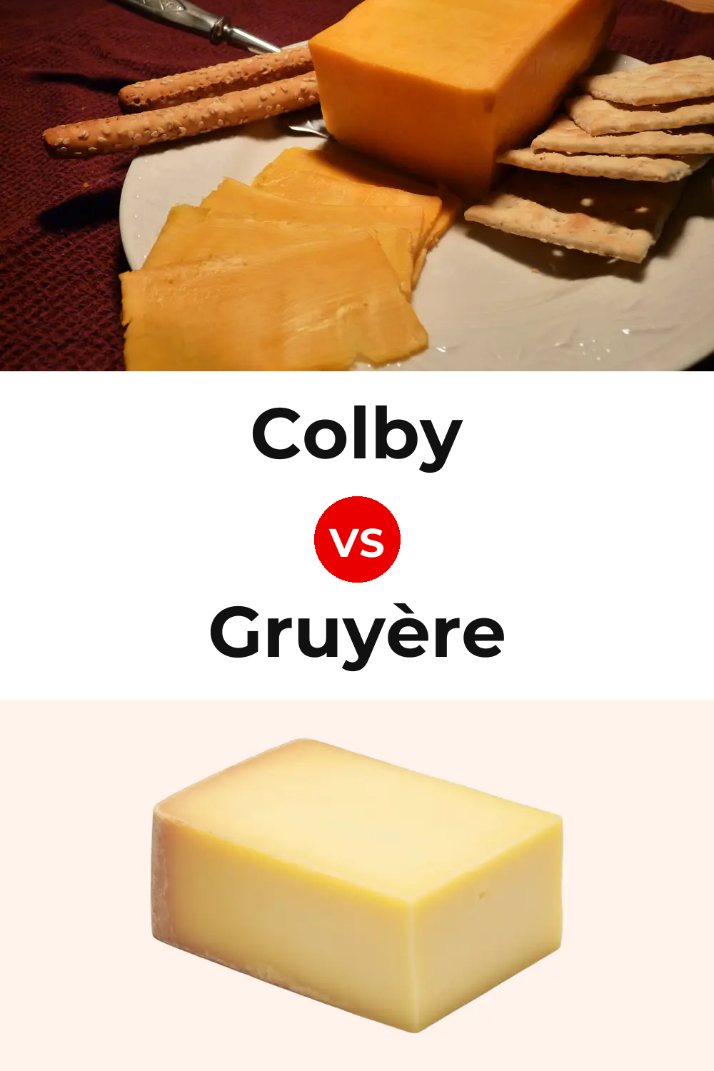 Colby Cheese vs Gruyère Cheese Pinterest comparison