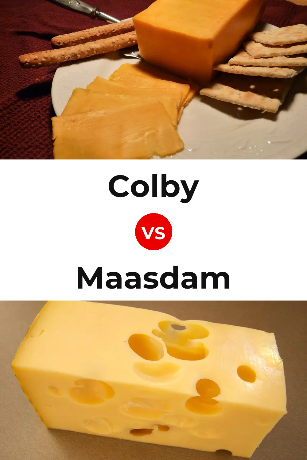 Colby Cheese vs Maasdam Cheese Pinterest comparison