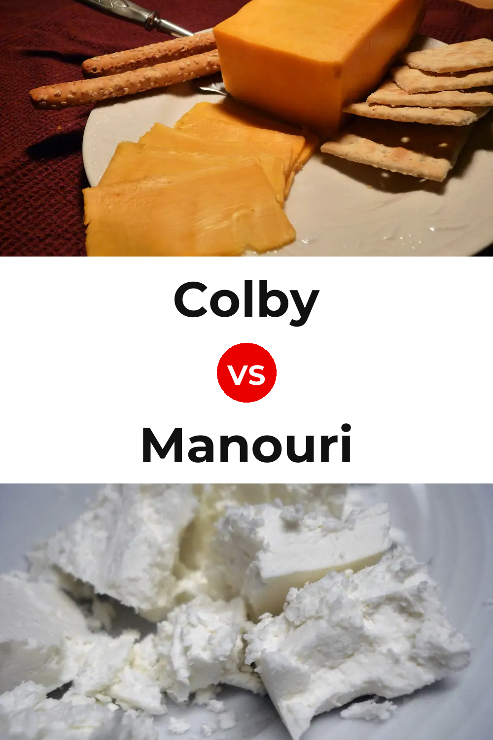 Colby Cheese vs Manouri Cheese Pinterest comparison