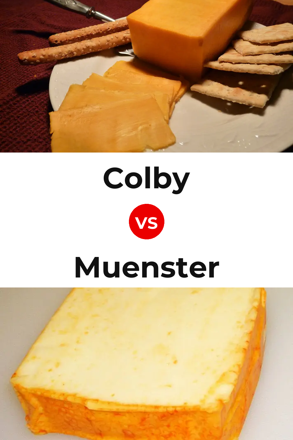 Colby Cheese vs Muenster Cheese Pinterest comparison