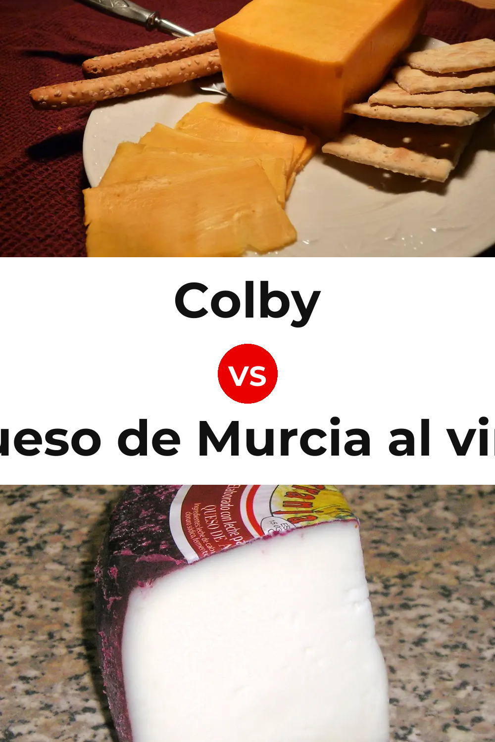 Colby Cheese vs Queso de Murcia al vino Pinterest comparison