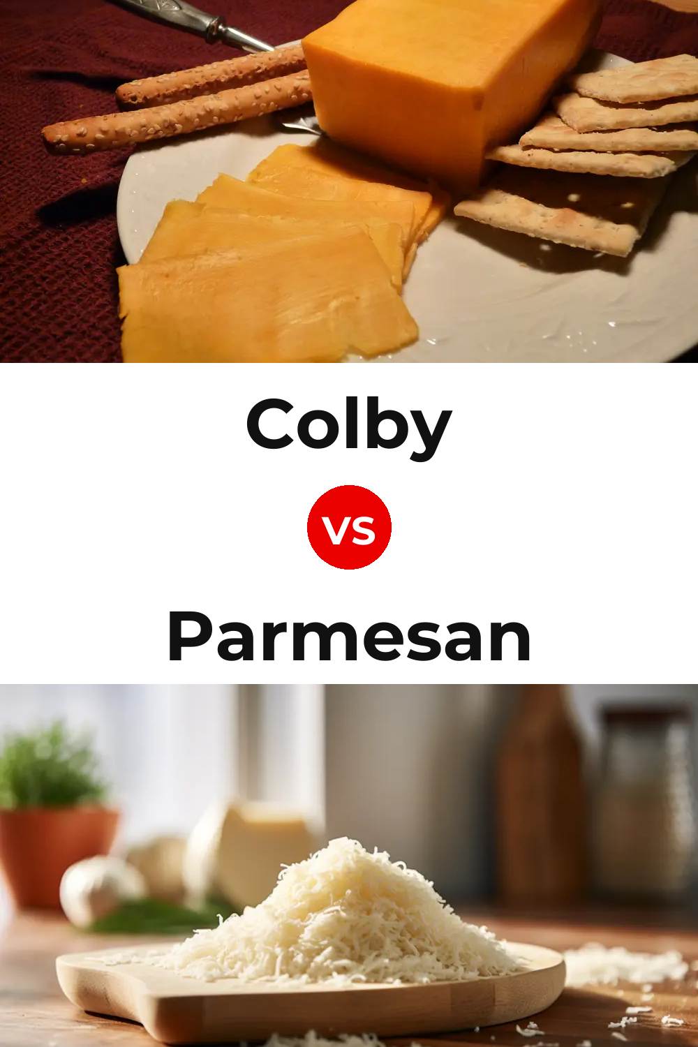 Colby Cheese vs Parmesan Cheese Pinterest comparison