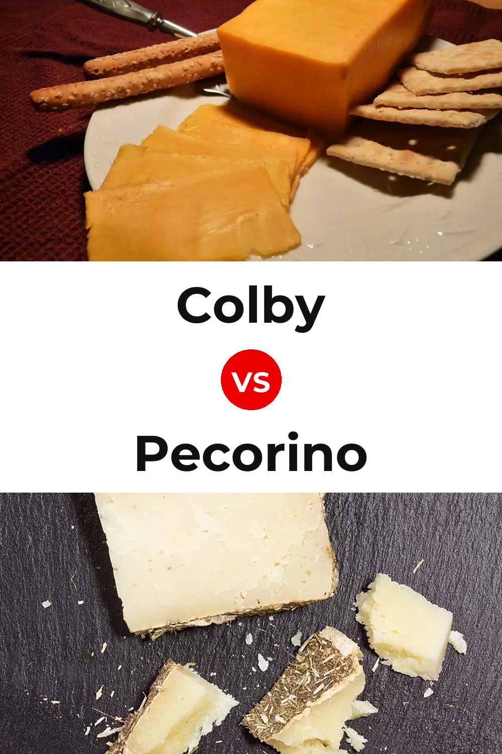 Colby Cheese vs Pecorino Cheese Pinterest comparison