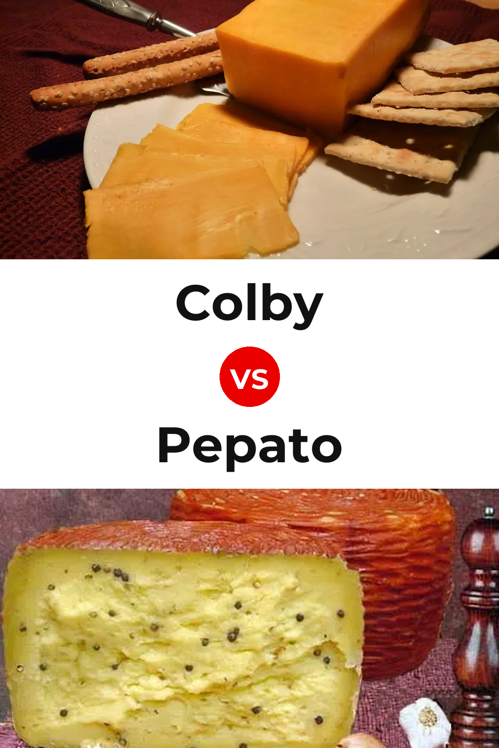 Colby Cheese vs Pepato Cheese Pinterest comparison