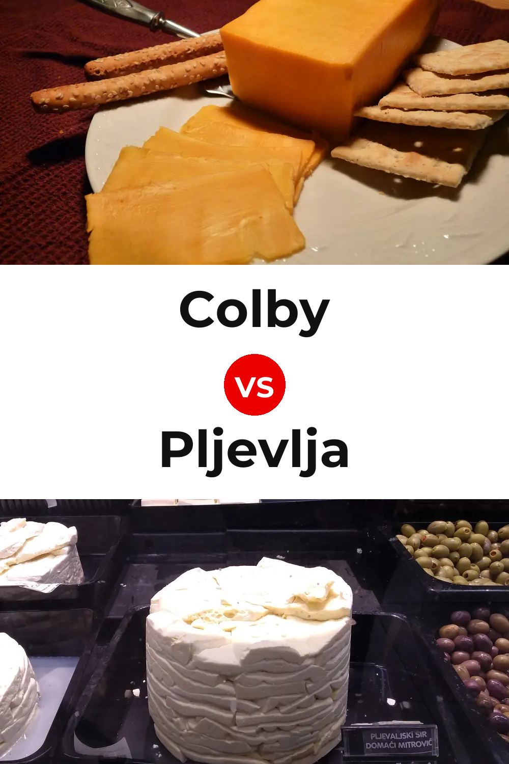 Colby Cheese vs Pljevlja Cheese Pinterest comparison