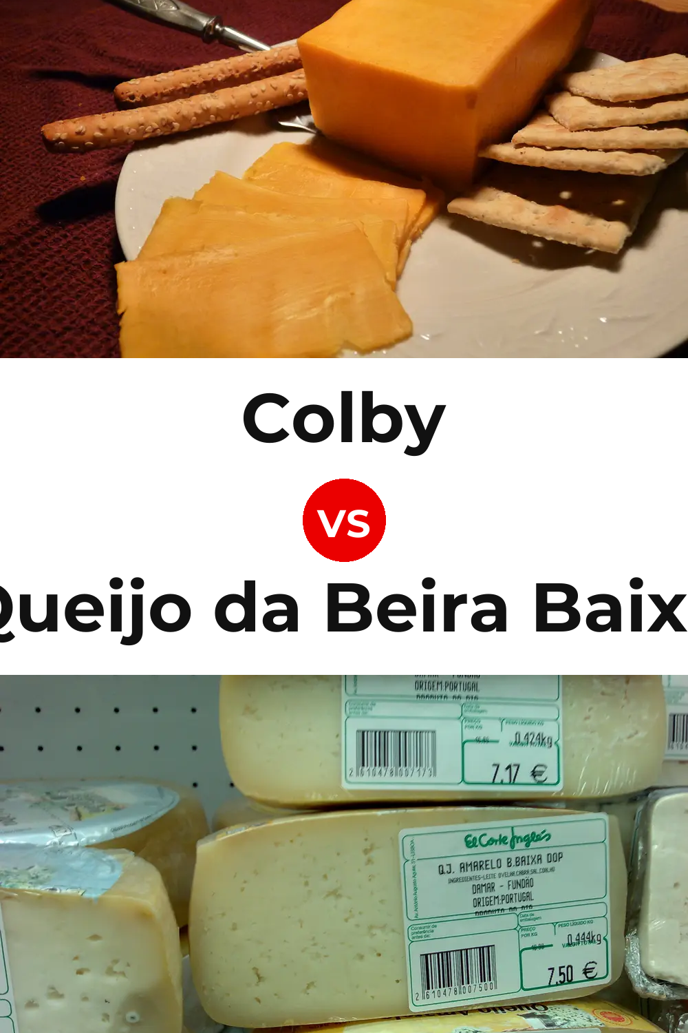 Colby Cheese vs Queijo da Beira Baixa Pinterest comparison