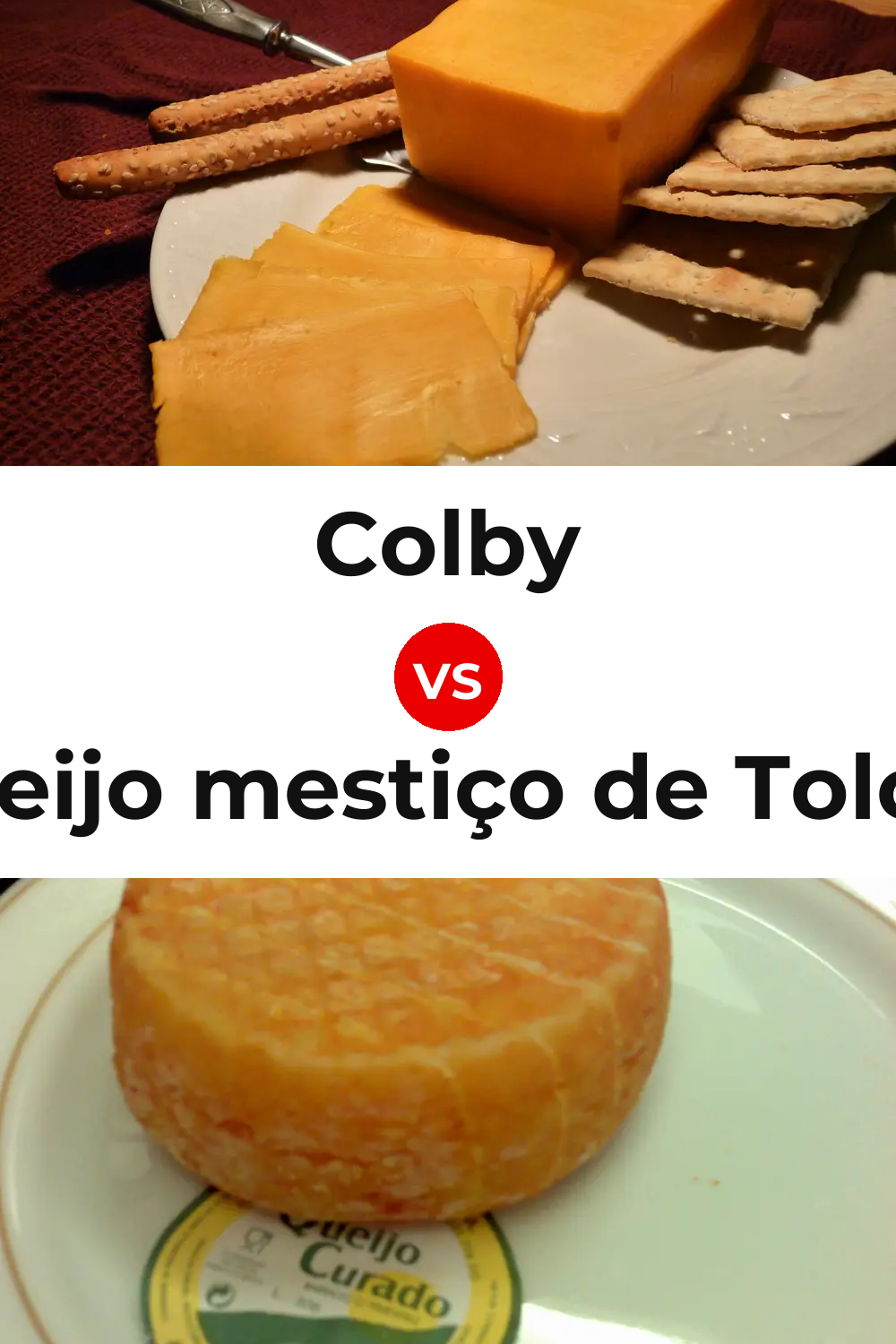 Colby Cheese vs Queijo mestiço de Tolosa Pinterest comparison