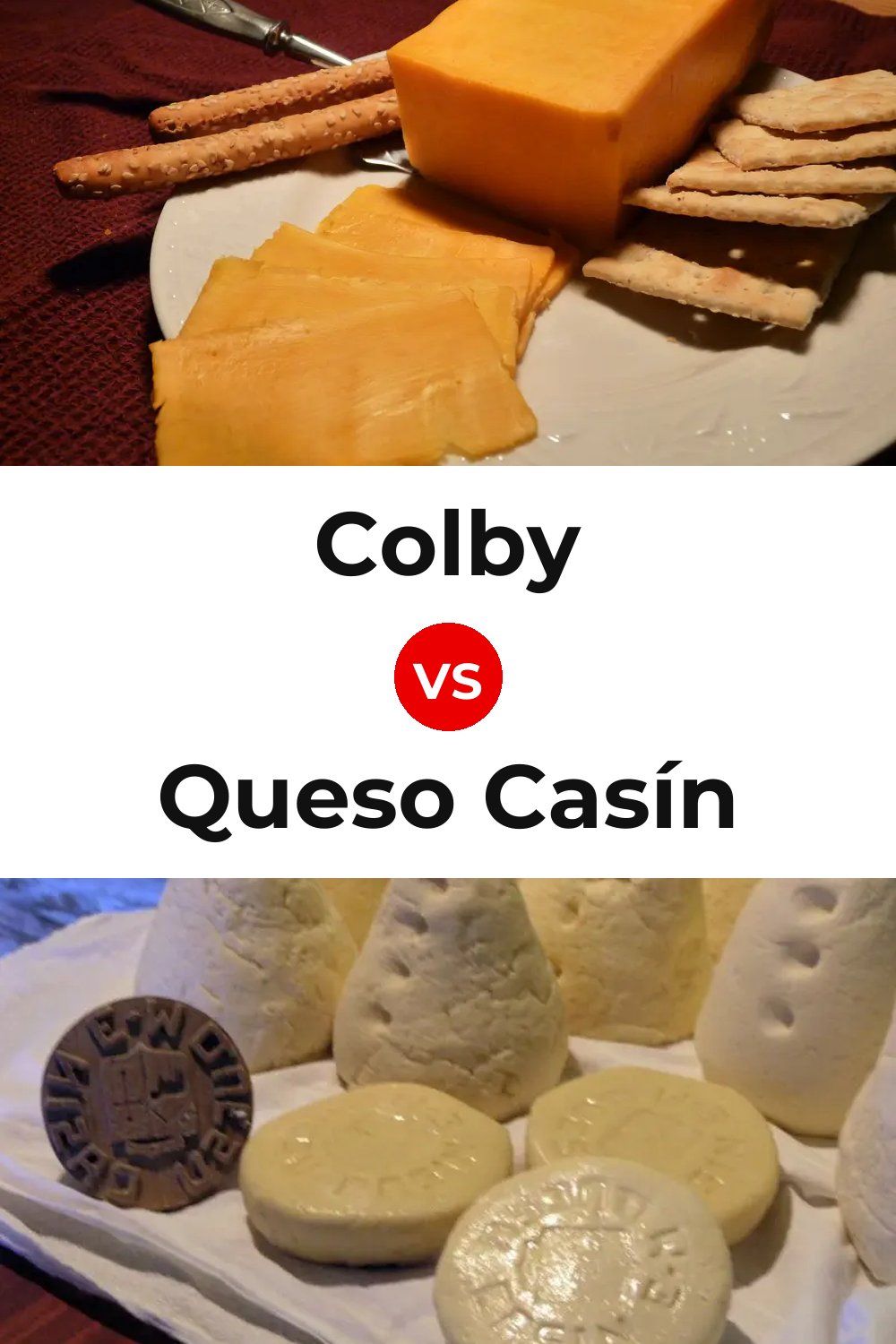 Colby Cheese vs Queso Casín Pinterest comparison