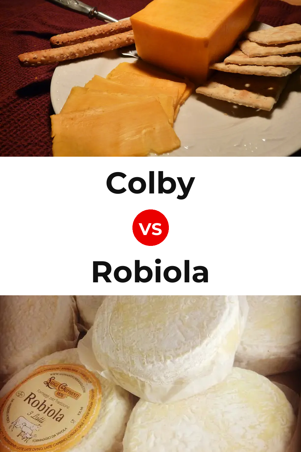 Colby Cheese vs Robiola Cheese Pinterest comparison