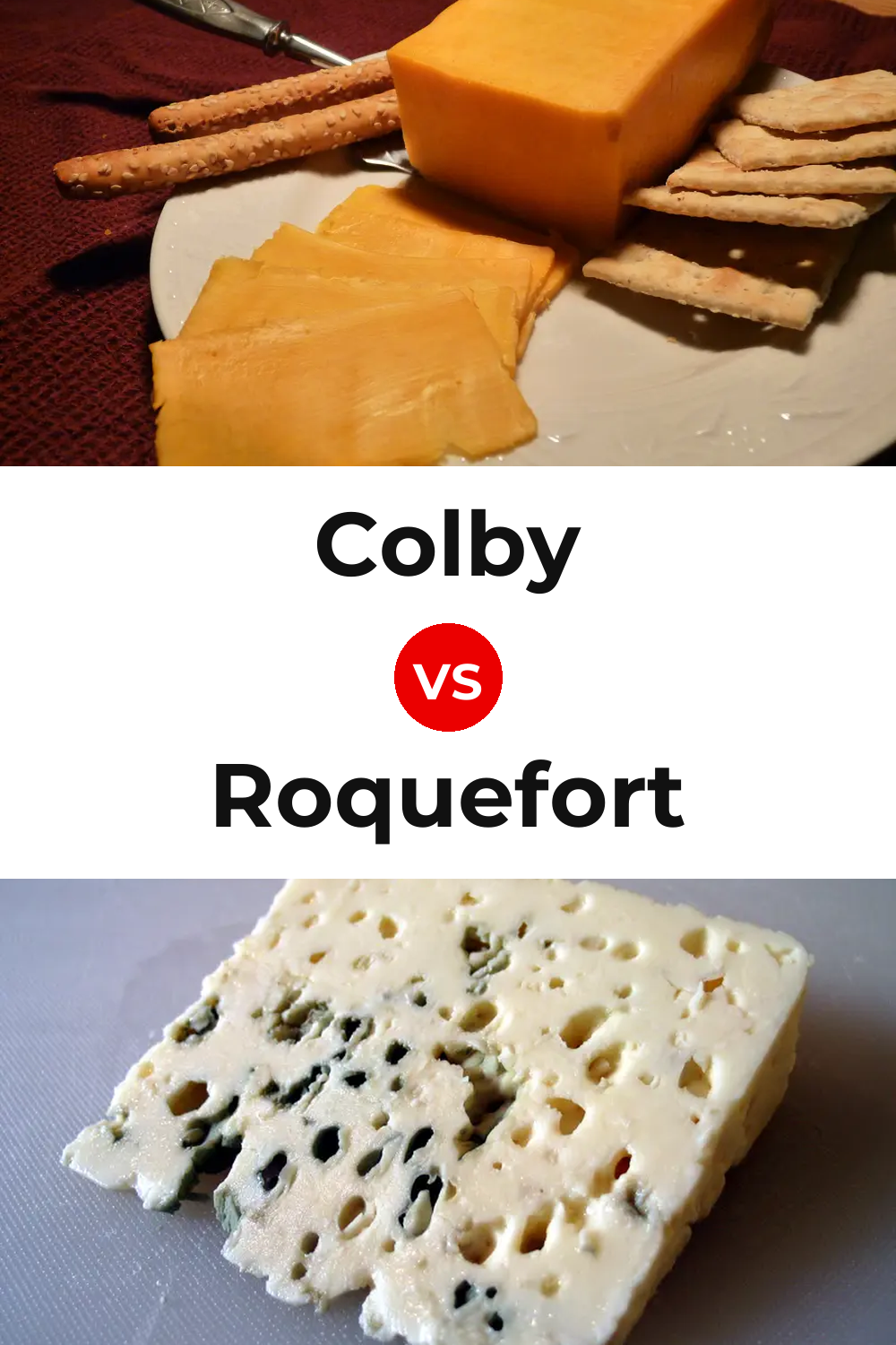 Colby Cheese vs Roquefort Cheese Pinterest comparison