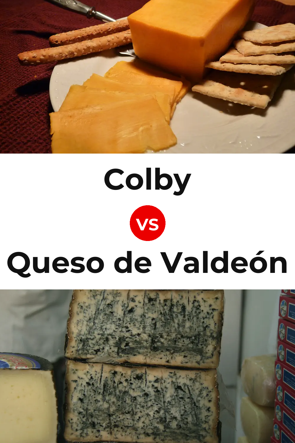 Colby Cheese vs Queso de Valdeón Pinterest comparison
