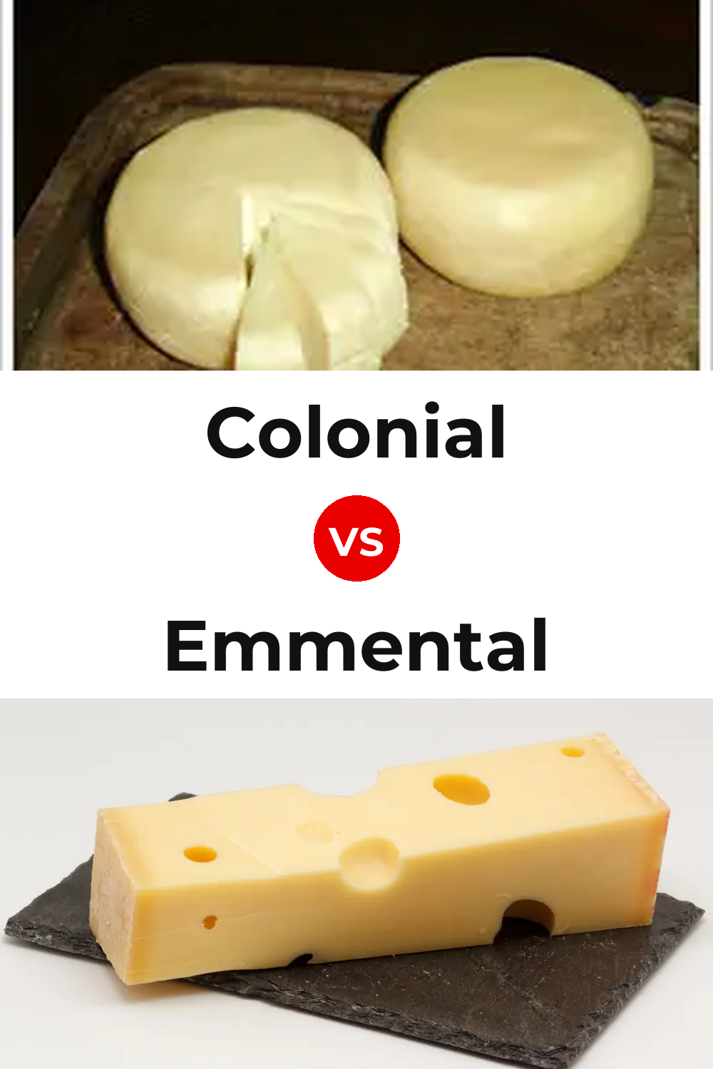 Colonial Cheese vs Emmental Cheese Pinterest comparison