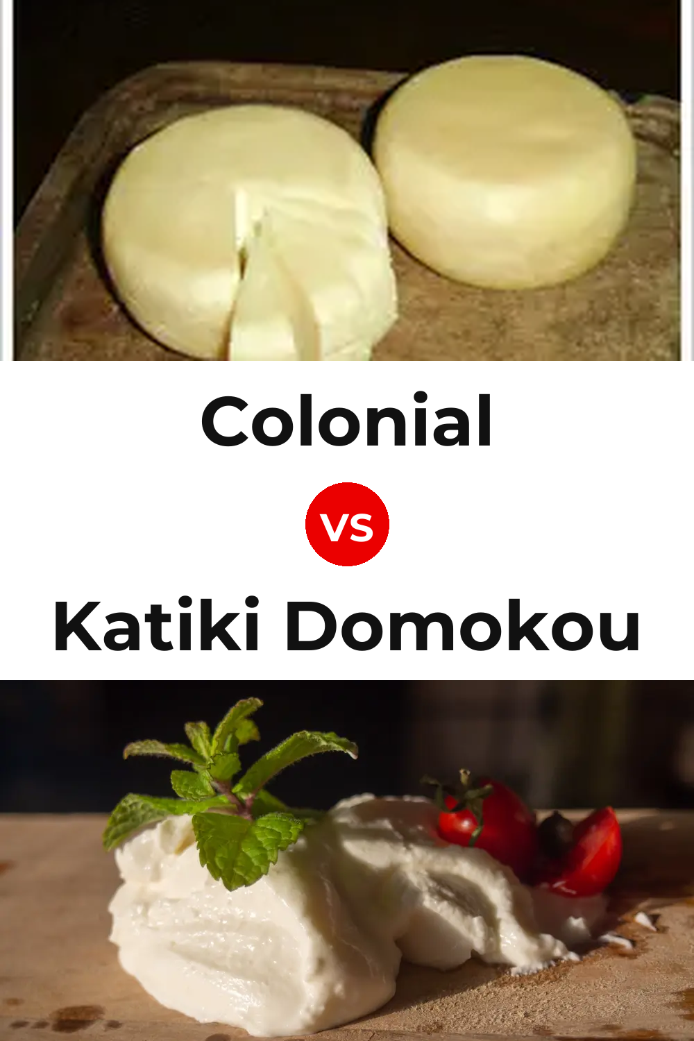 Colonial Cheese vs Katiki Domokou Cheese Pinterest comparison