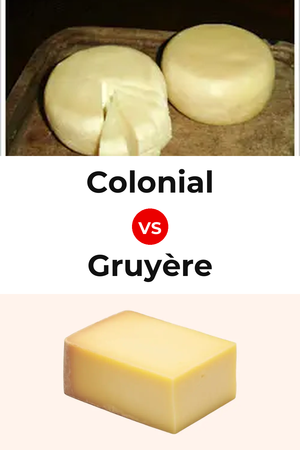 Colonial Cheese vs Gruyère Cheese Pinterest comparison