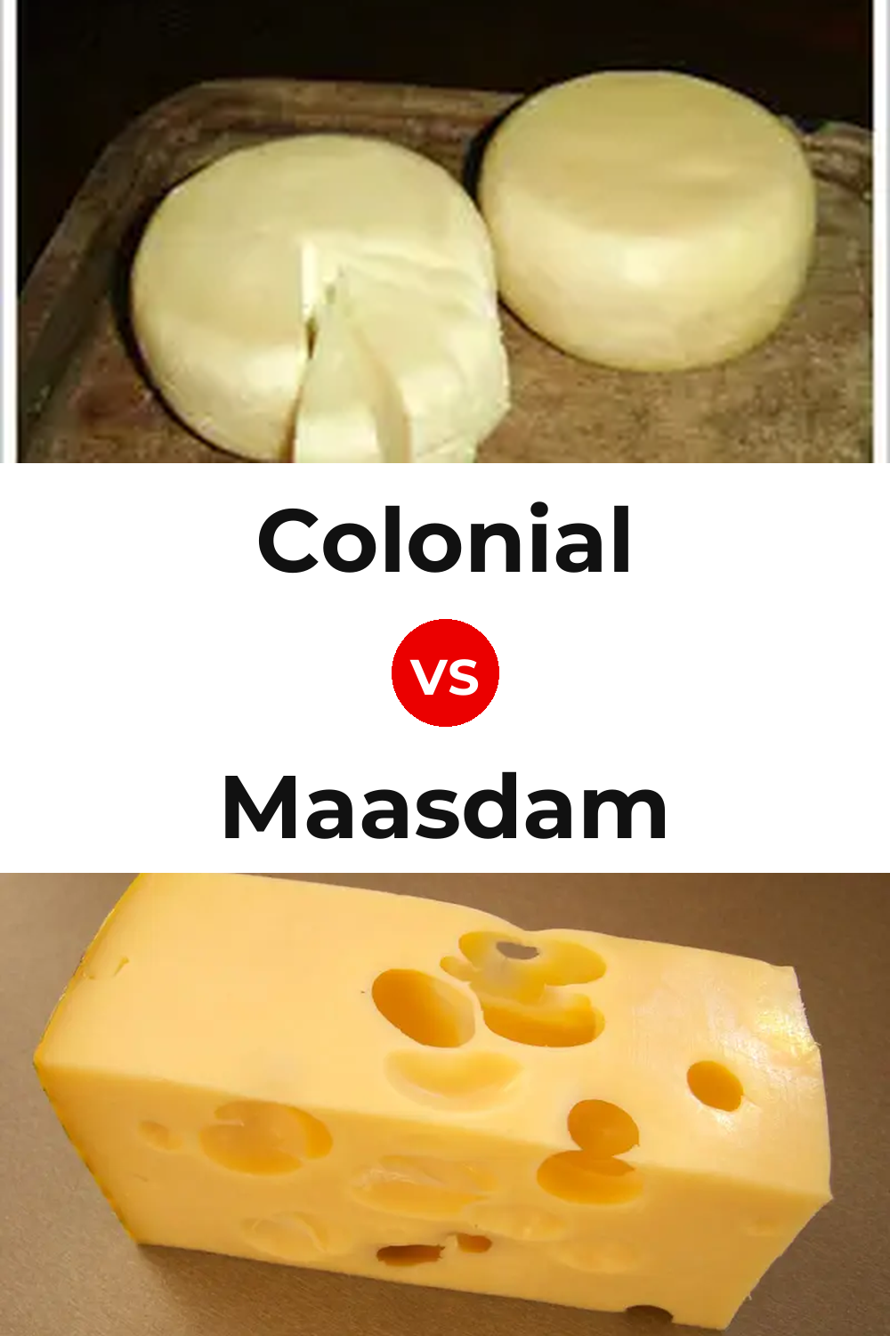 Colonial Cheese vs Maasdam Cheese Pinterest comparison