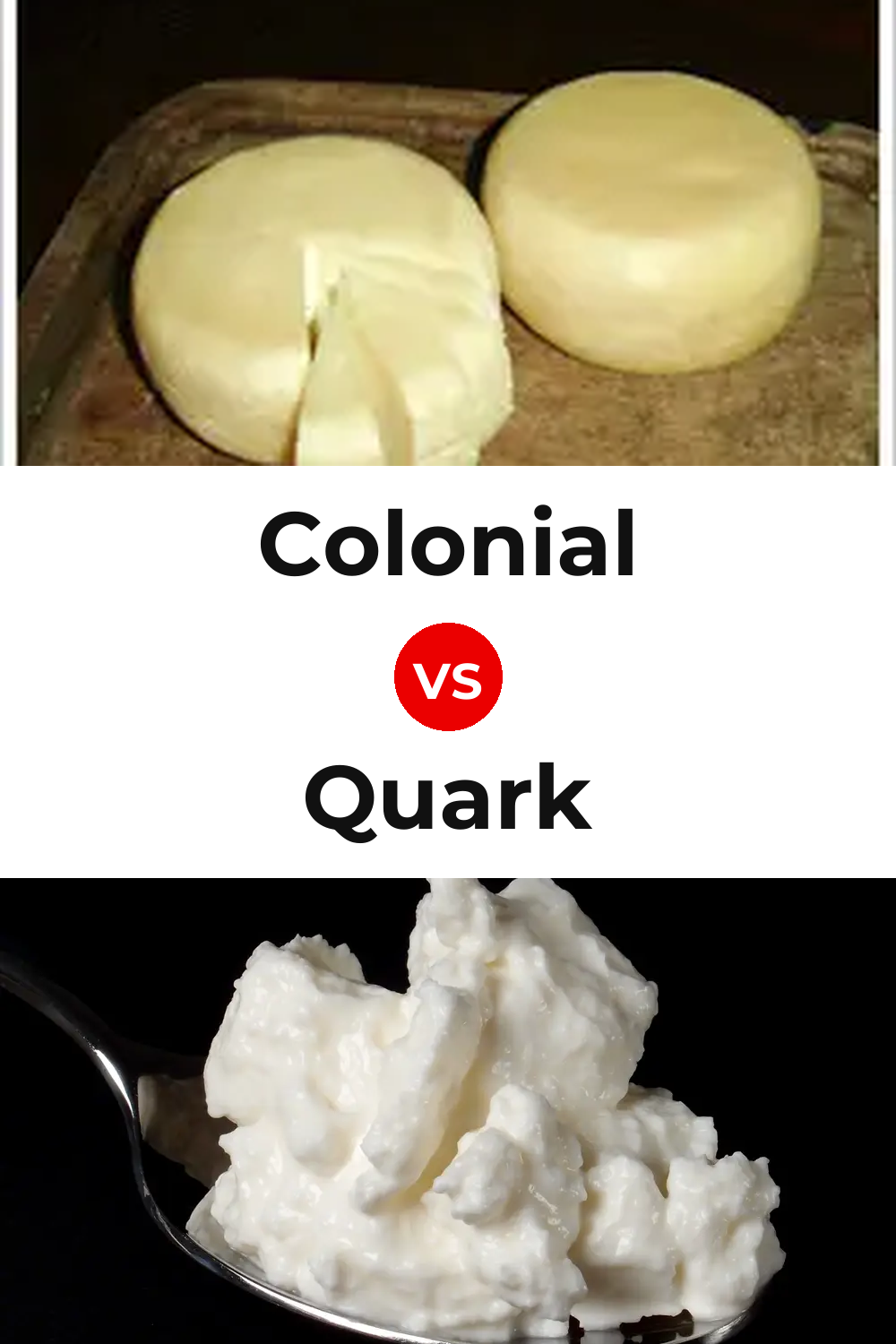 Colonial Cheese vs Quark Cheese Pinterest comparison
