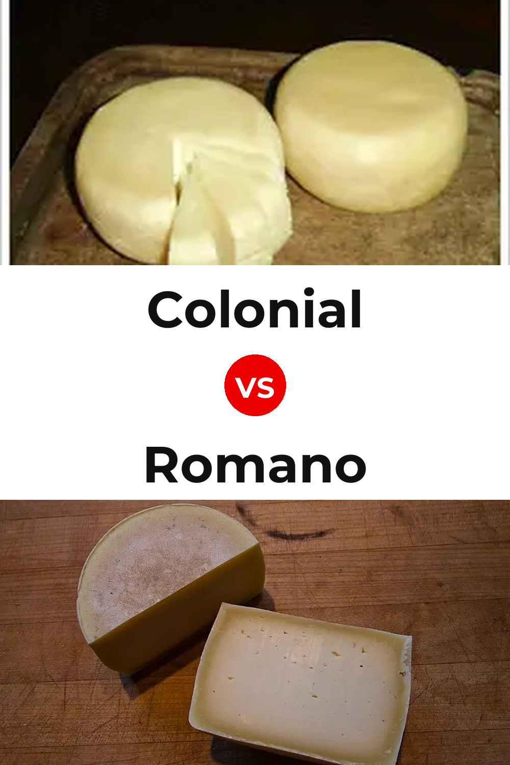 Colonial Cheese vs Romano Cheese Pinterest comparison