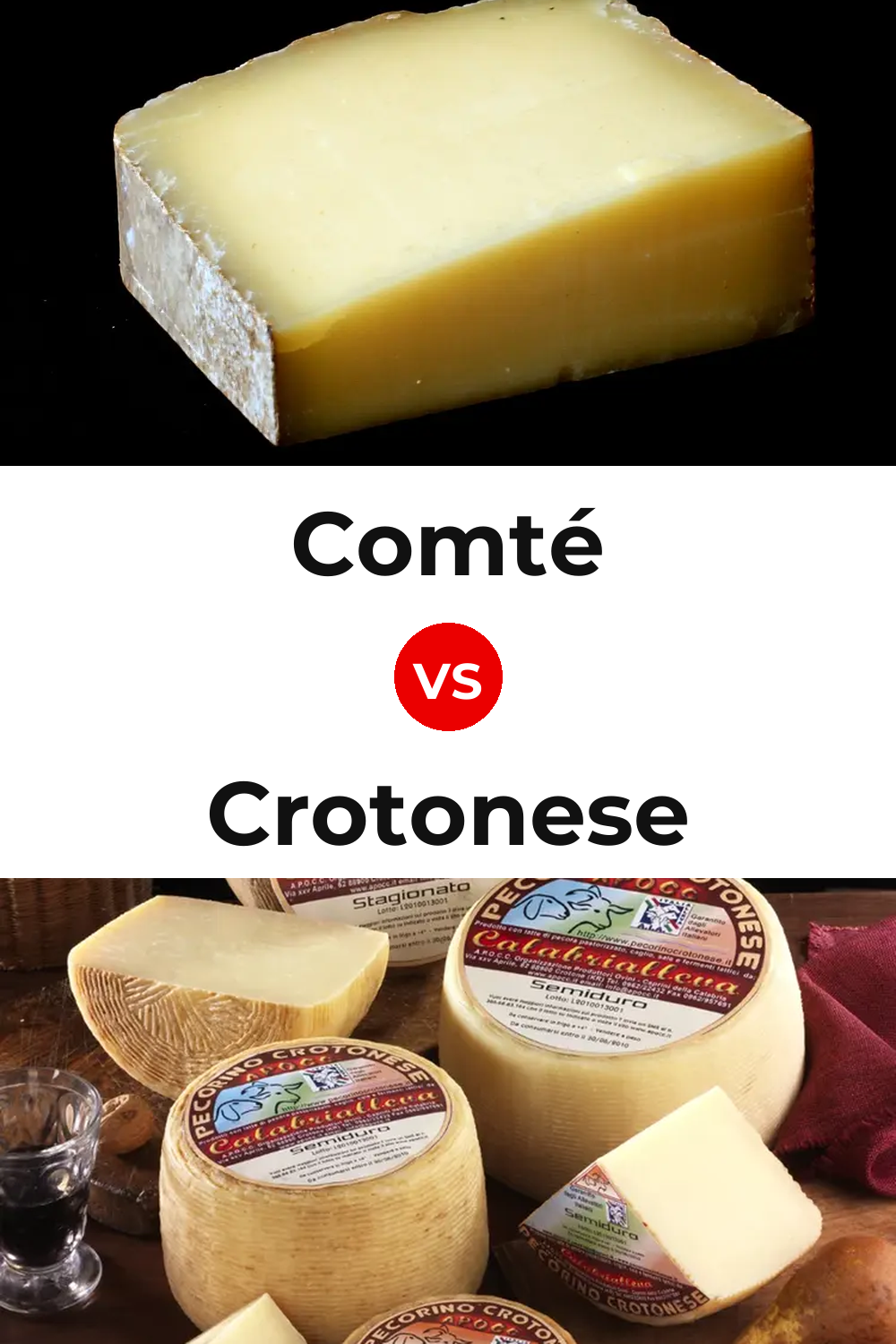 Comté Cheese vs Crotonese Cheese Pinterest comparison