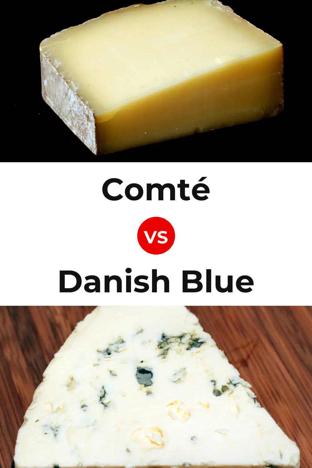 Comté Cheese vs Danish Blue Cheese Pinterest comparison