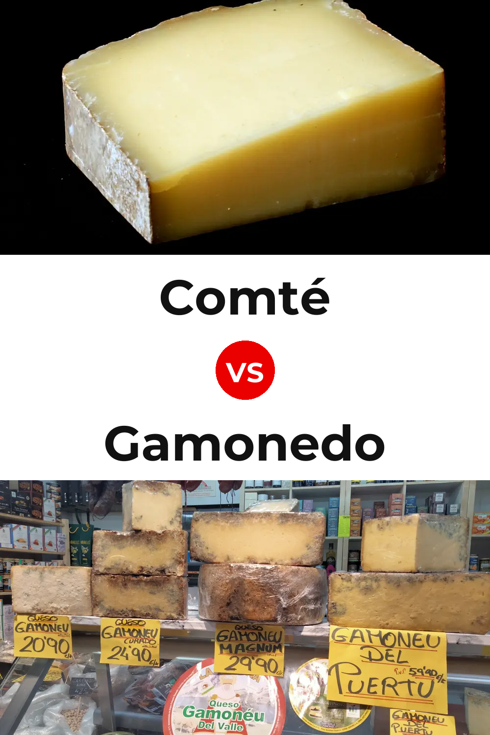 Comté Cheese vs Gamonedo Cheese Pinterest comparison