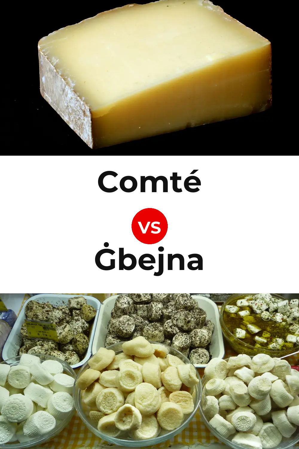 Comté Cheese vs Ġbejna Cheese Pinterest comparison