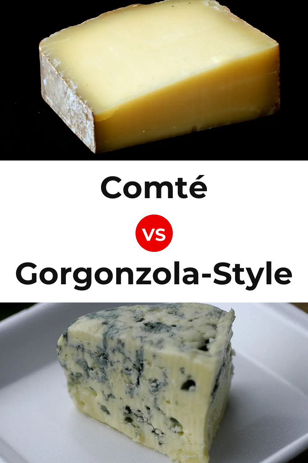 Comté Cheese vs Gorgonzola-Style Cheese Pinterest comparison