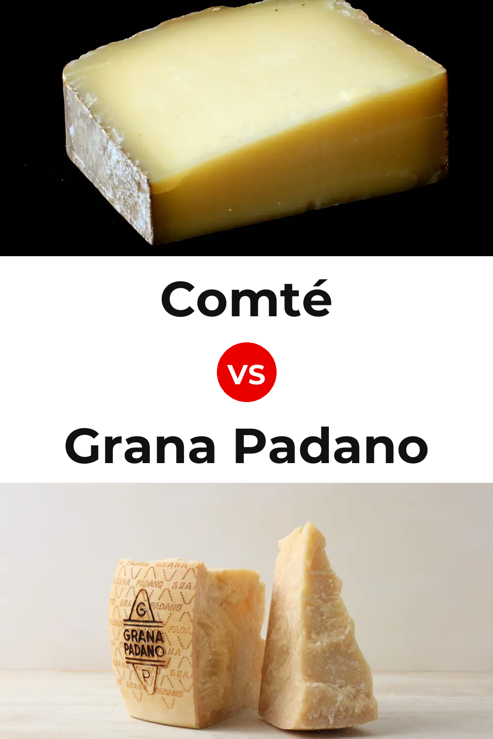 Comté Cheese vs Grana Padano Cheese Pinterest comparison