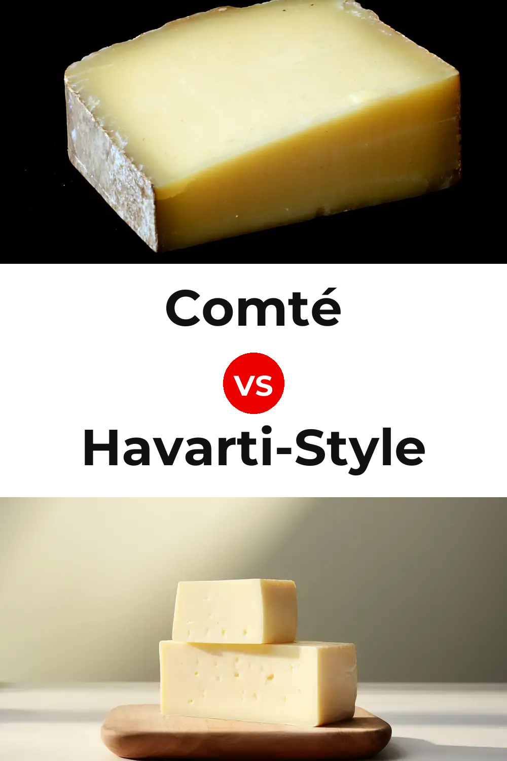 Comté Cheese vs Havarti-Style Cheese Pinterest comparison