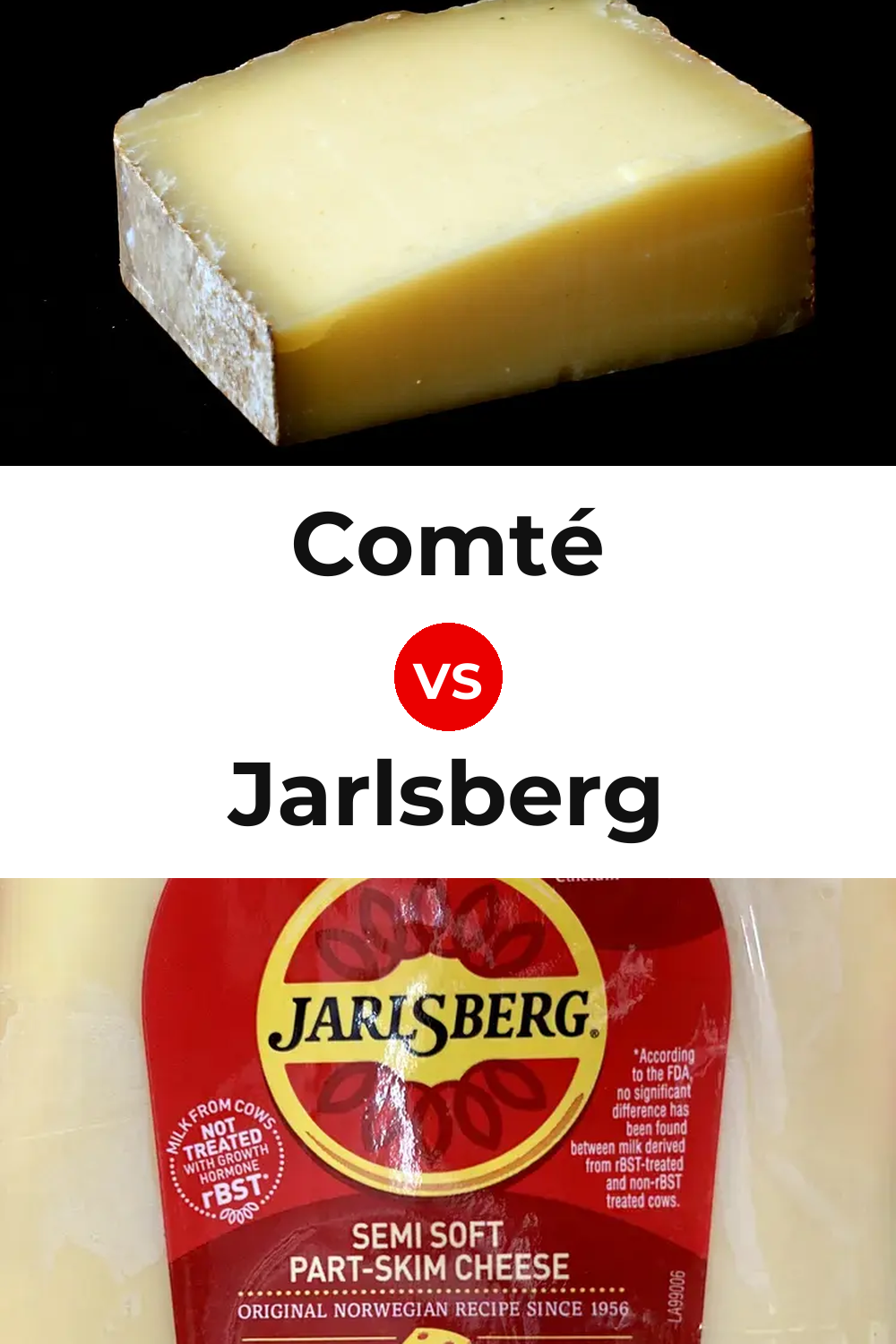Comté Cheese vs Jarlsberg Cheese Pinterest comparison