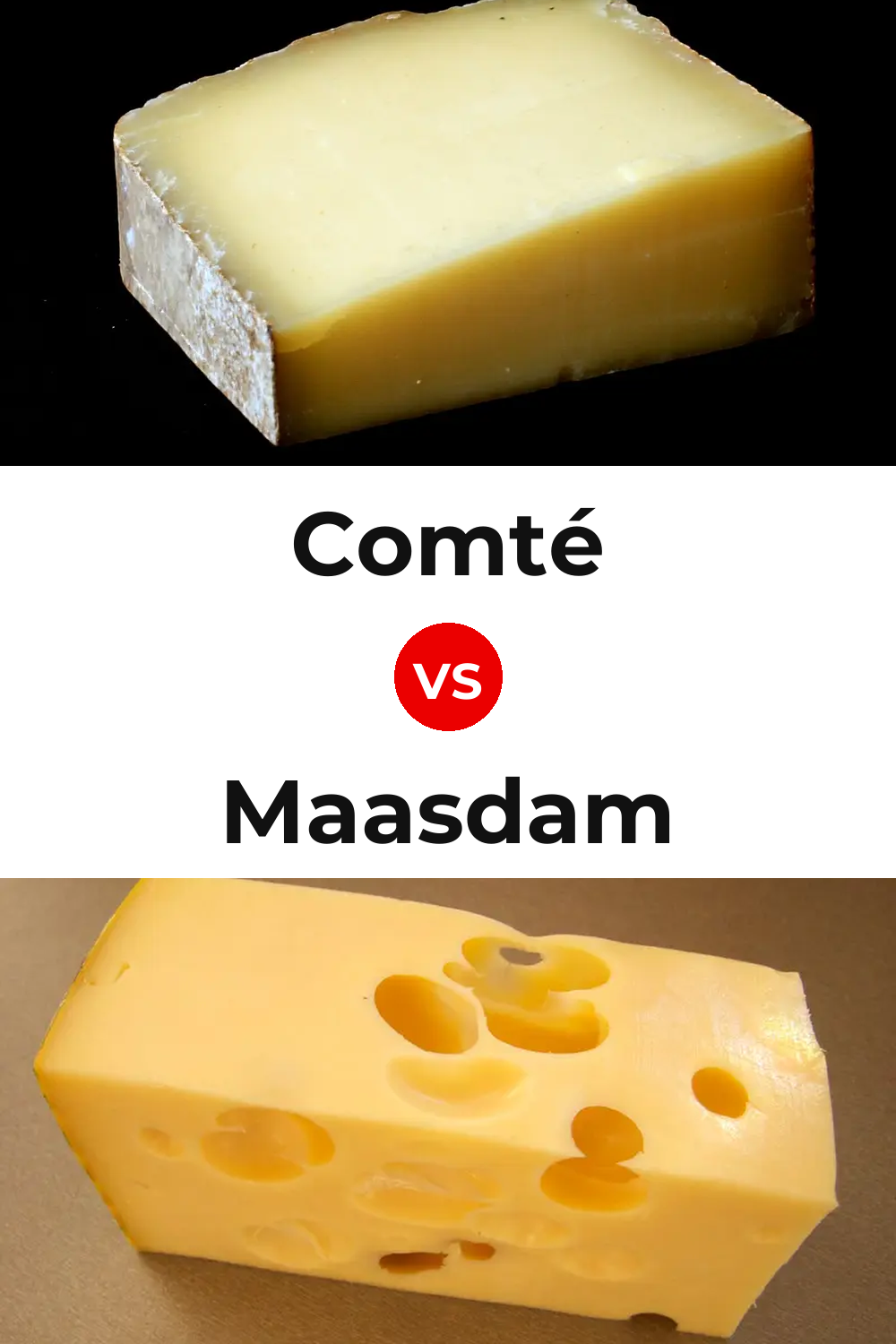 Comté Cheese vs Maasdam Cheese Pinterest comparison