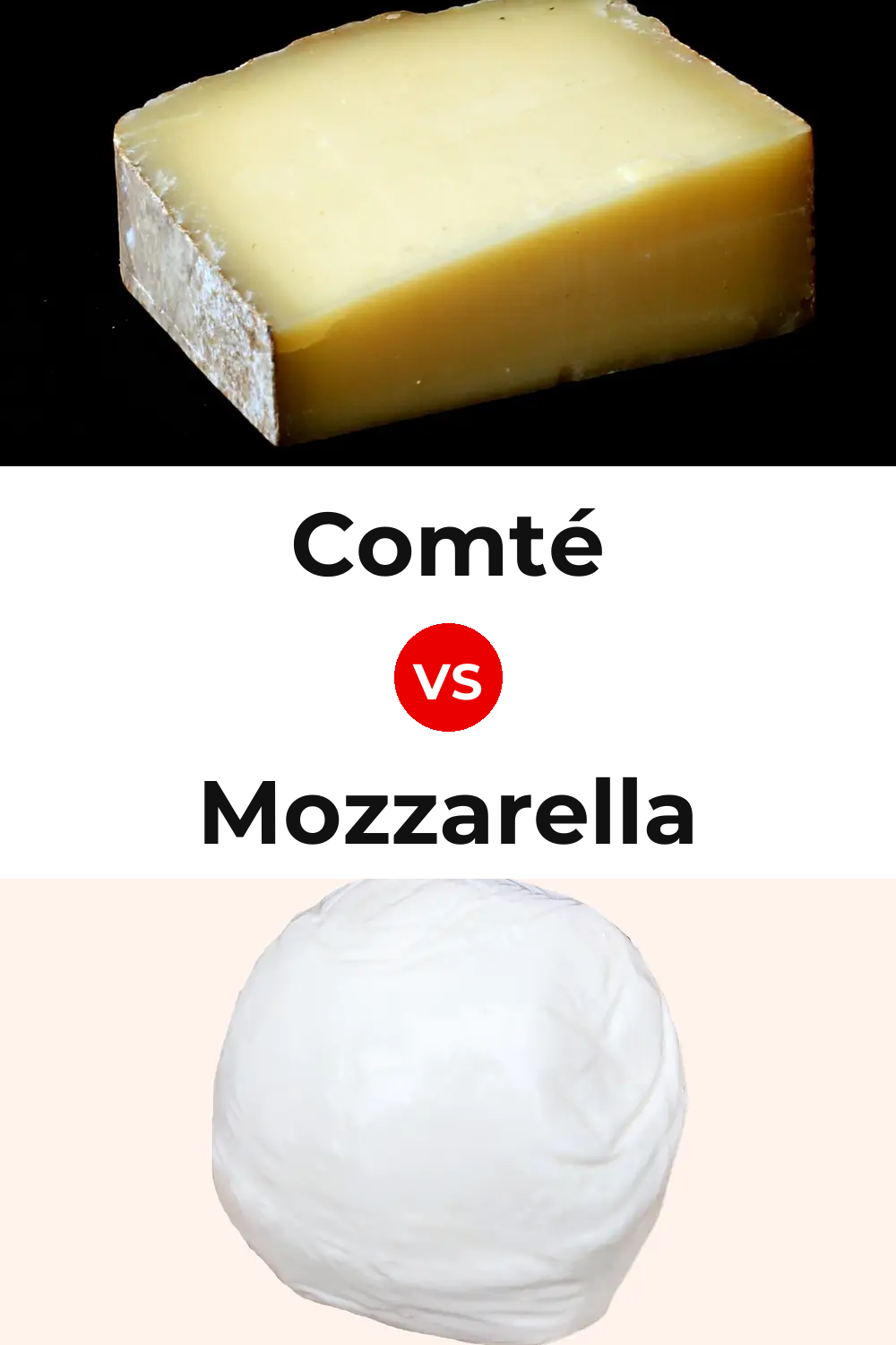 Comté Cheese vs Mozzarella Cheese Pinterest comparison