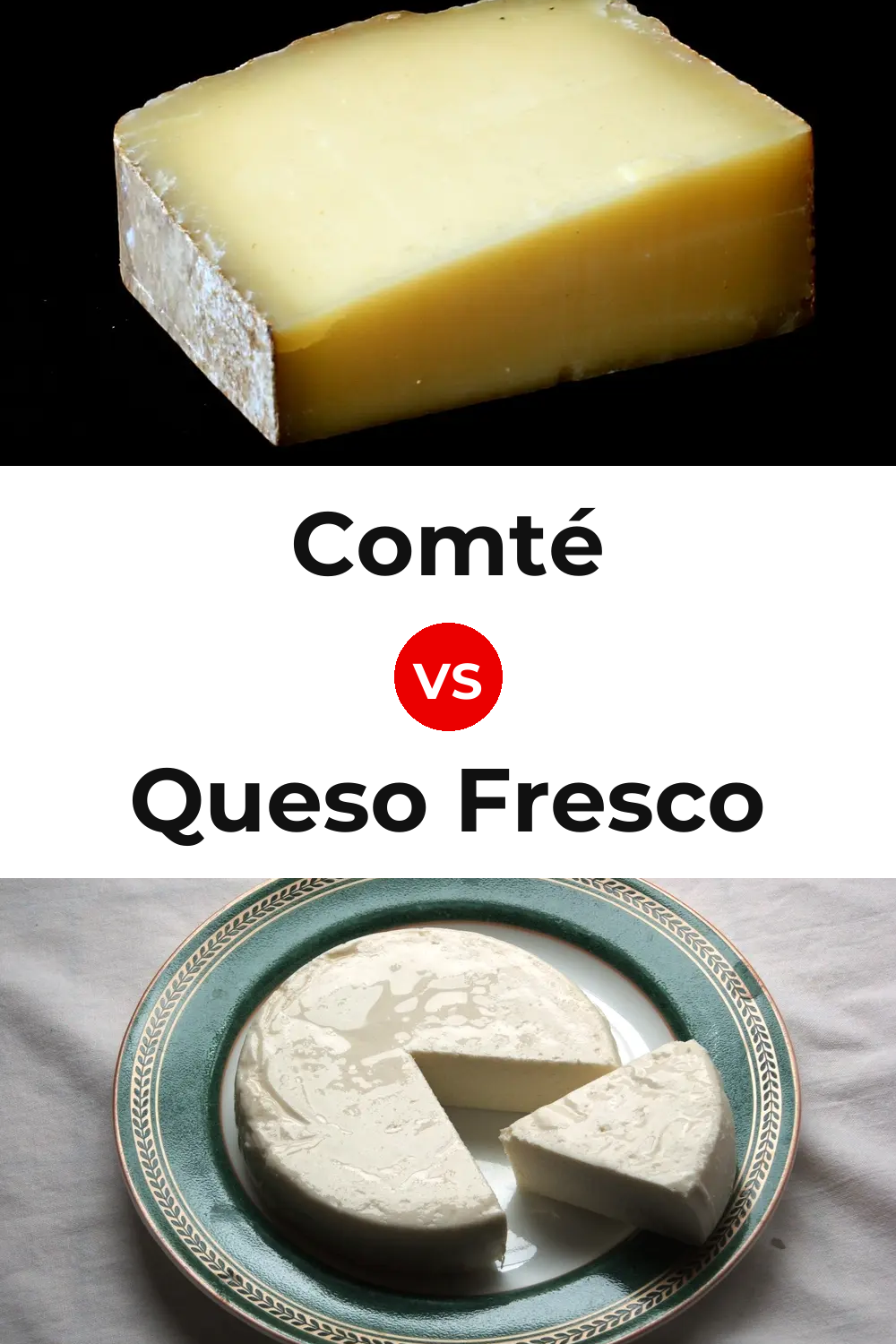 Comté Cheese vs Queso Fresco Pinterest comparison