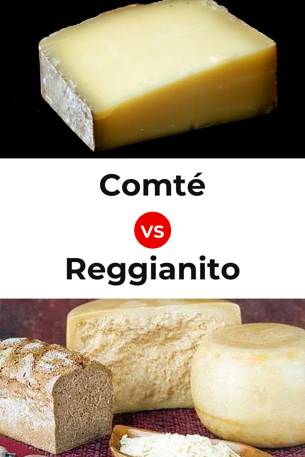 Comté Cheese vs Reggianito Cheese Pinterest comparison