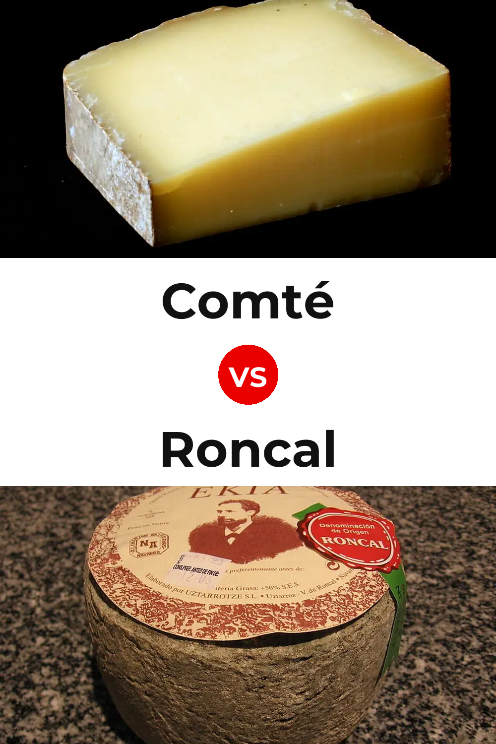 Comté Cheese vs Roncal Cheese Pinterest comparison