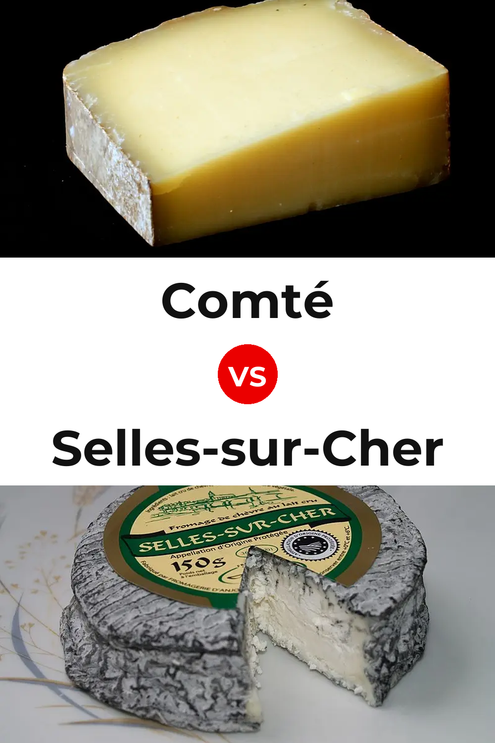 Comté Cheese vs Selles-sur-Cher Cheese Pinterest comparison