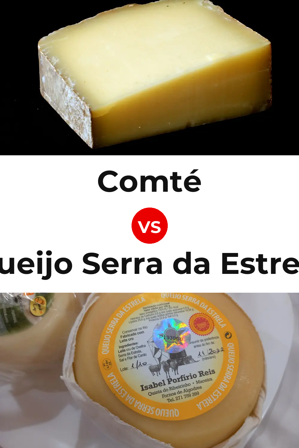 Comté Cheese vs Queijo Serra da Estrela Pinterest comparison