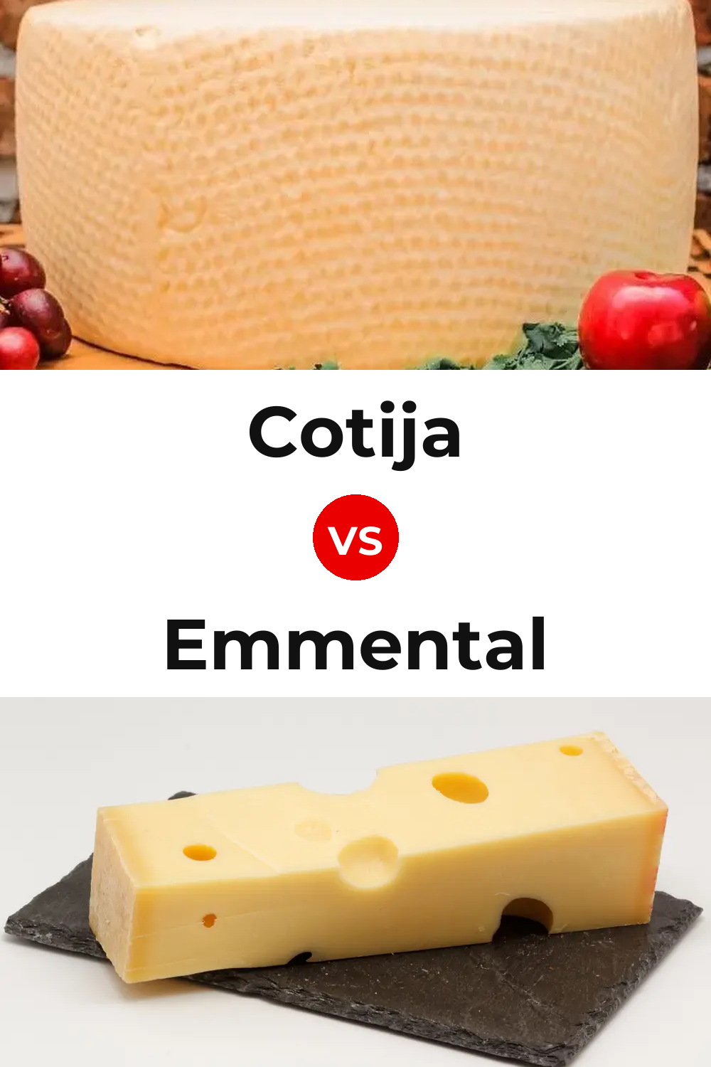 Cotija Cheese vs Emmental Cheese Pinterest comparison