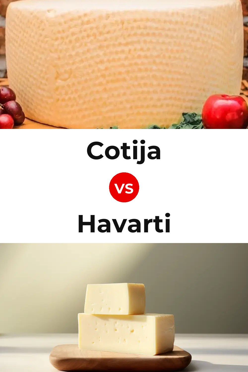 Cotija Cheese vs Havarti Cheese Pinterest comparison
