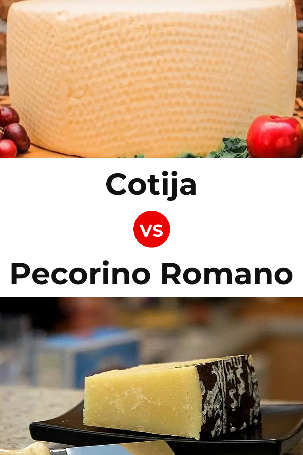 Cotija Cheese vs Pecorino Romano Cheese Pinterest comparison