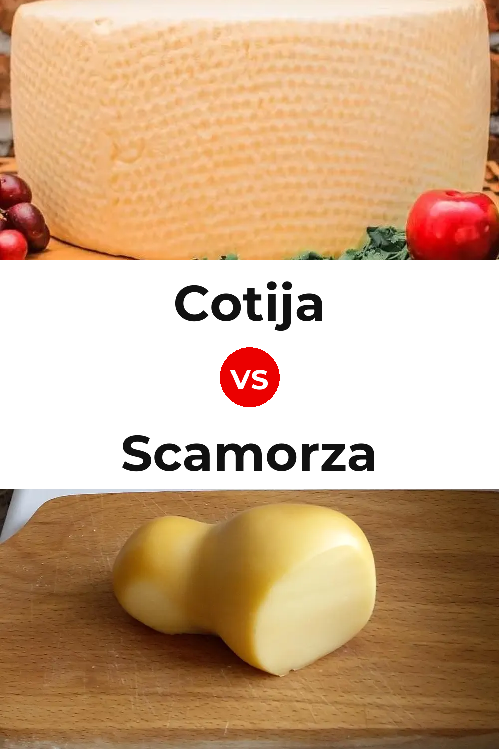 Cotija Cheese vs Scamorza Cheese Pinterest comparison