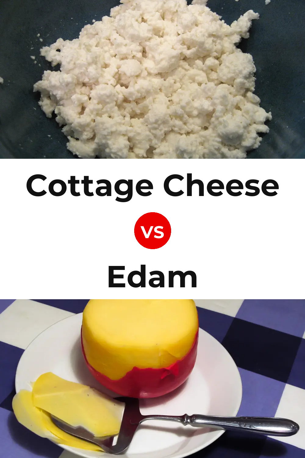 Cottage Cheese vs Edam Cheese Pinterest comparison