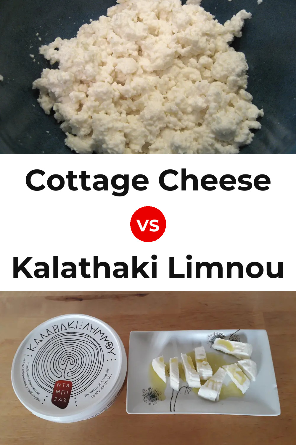 Cottage Cheese vs Kalathaki Limnou Cheese Pinterest comparison