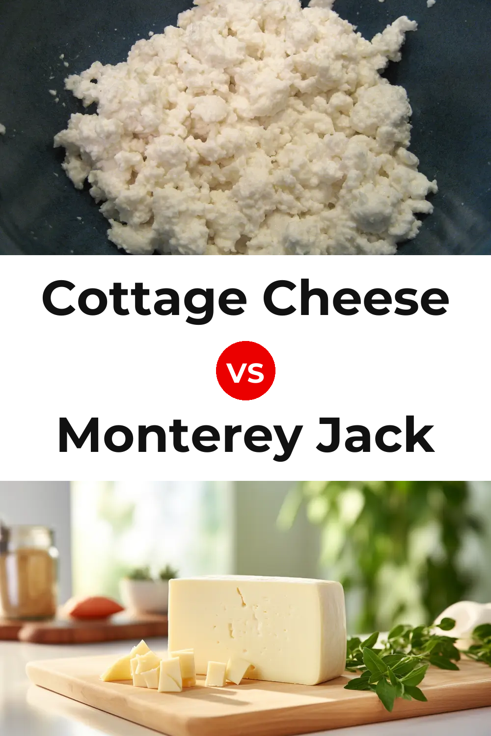 Cottage Cheese vs Monterey Jack Cheese Pinterest comparison