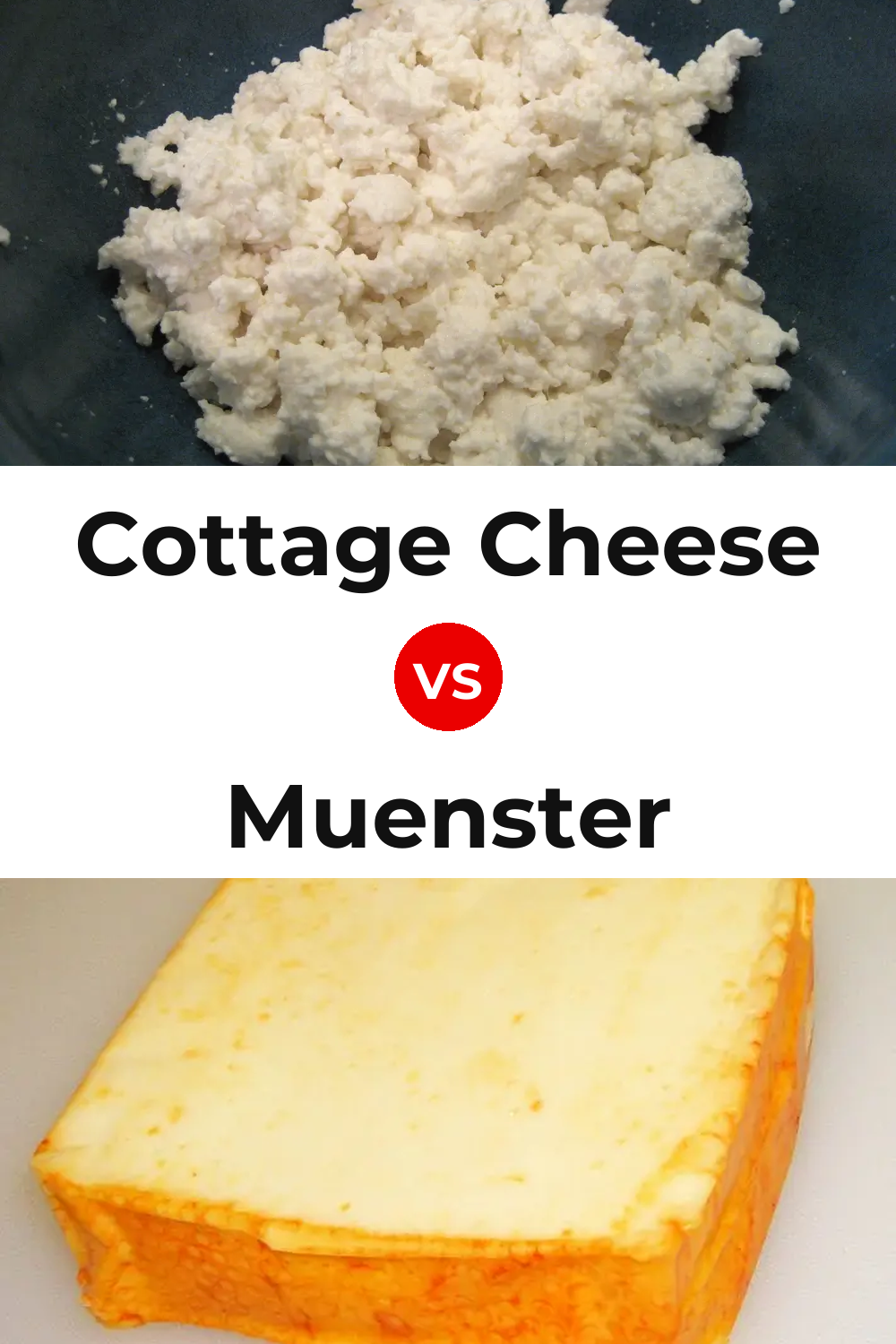 Cottage Cheese vs Muenster Cheese Pinterest comparison