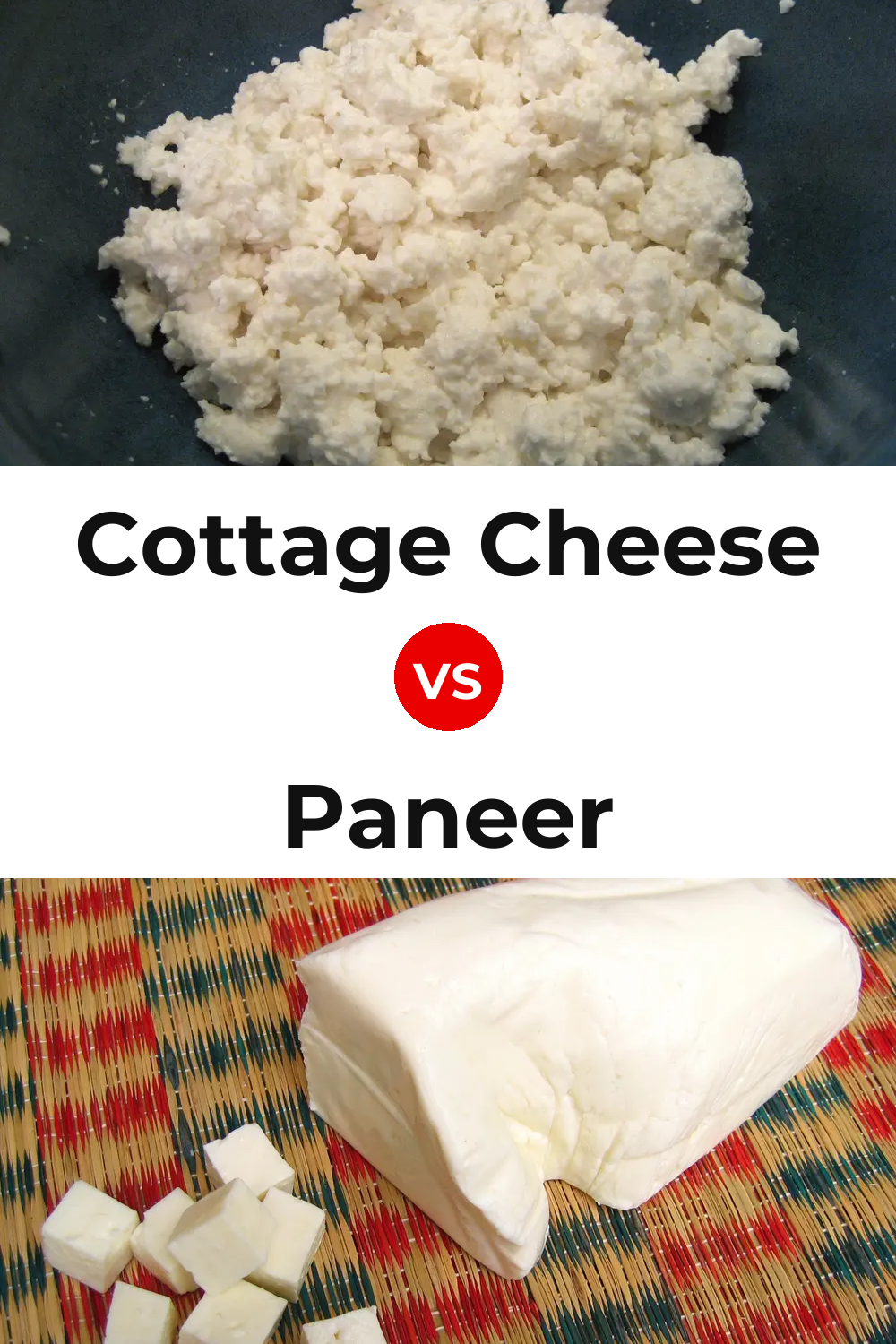 Cottage Cheese vs Paneer Cheese Pinterest comparison