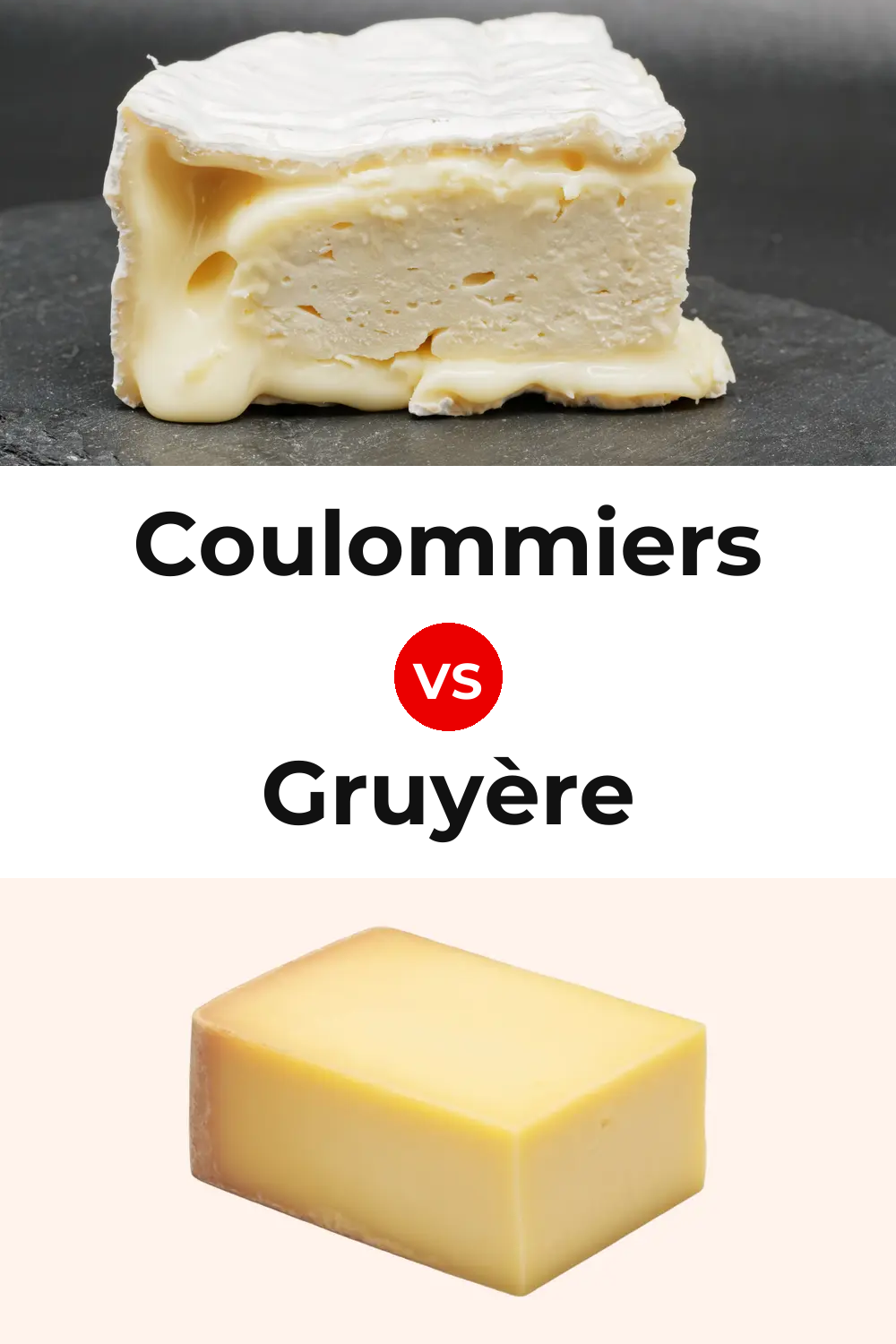 Coulommiers Cheese vs Gruyère Cheese Pinterest comparison