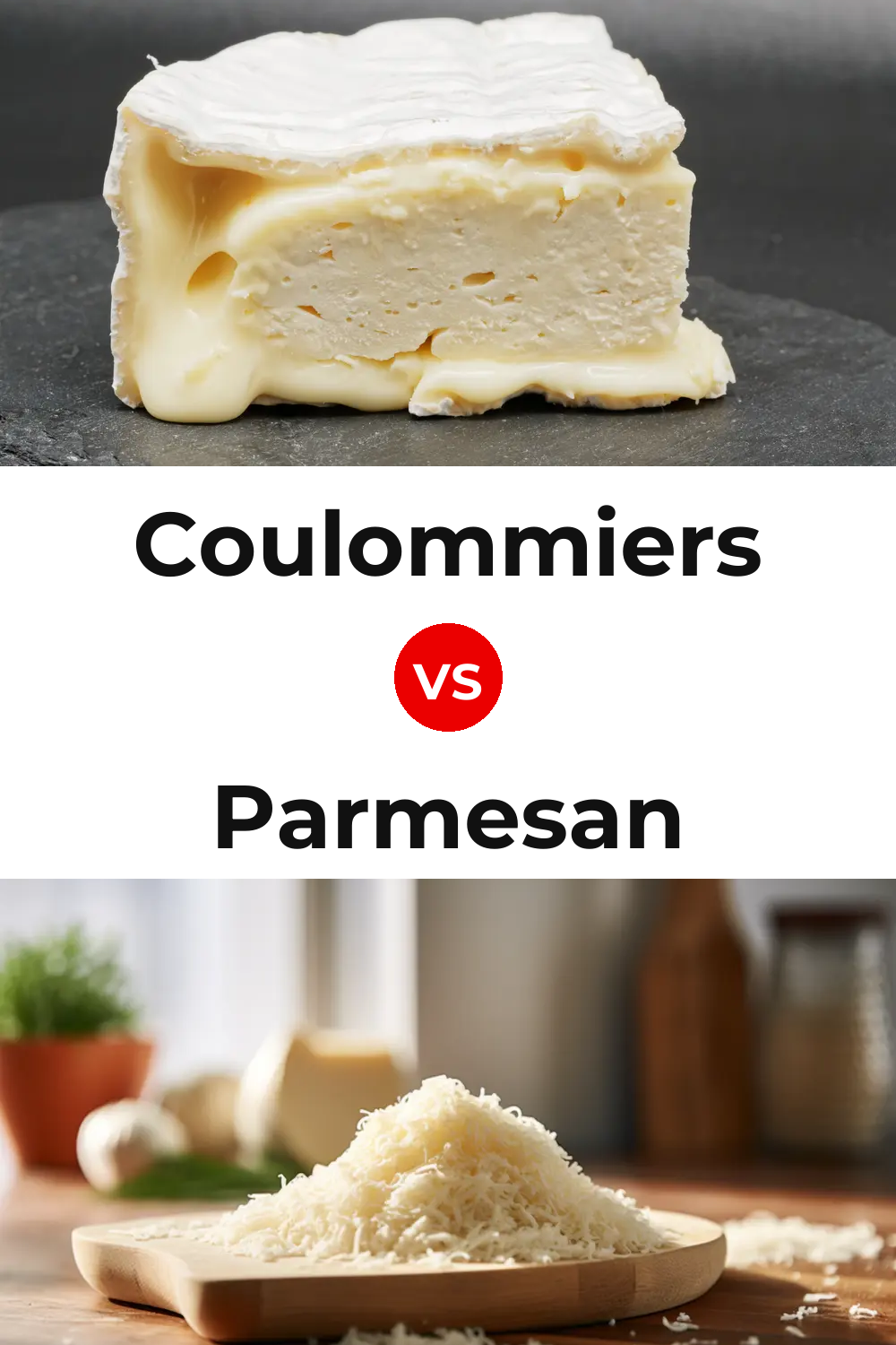 Coulommiers Cheese vs Parmesan Cheese Pinterest comparison