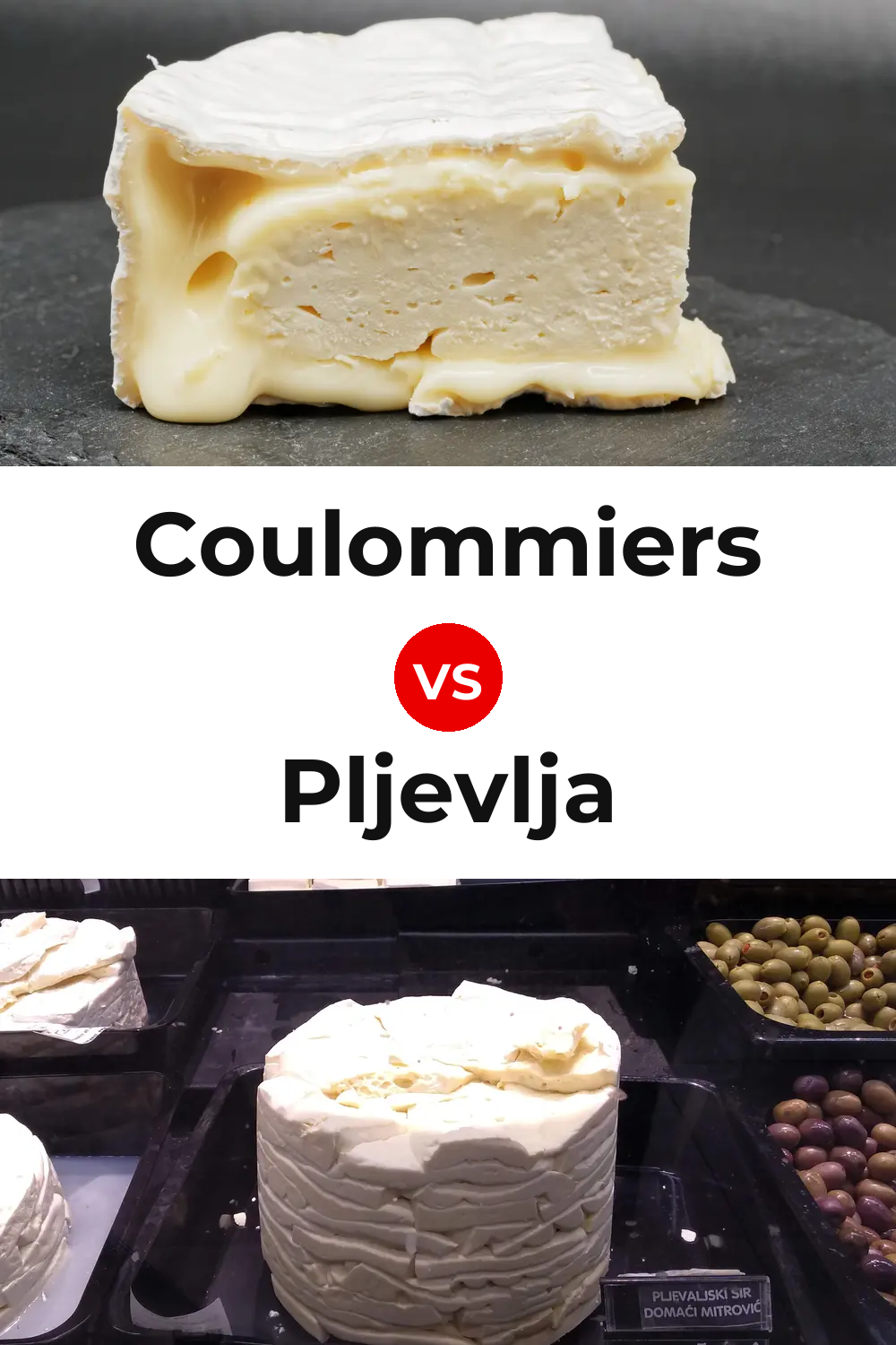 Coulommiers Cheese vs Pljevlja Cheese Pinterest comparison